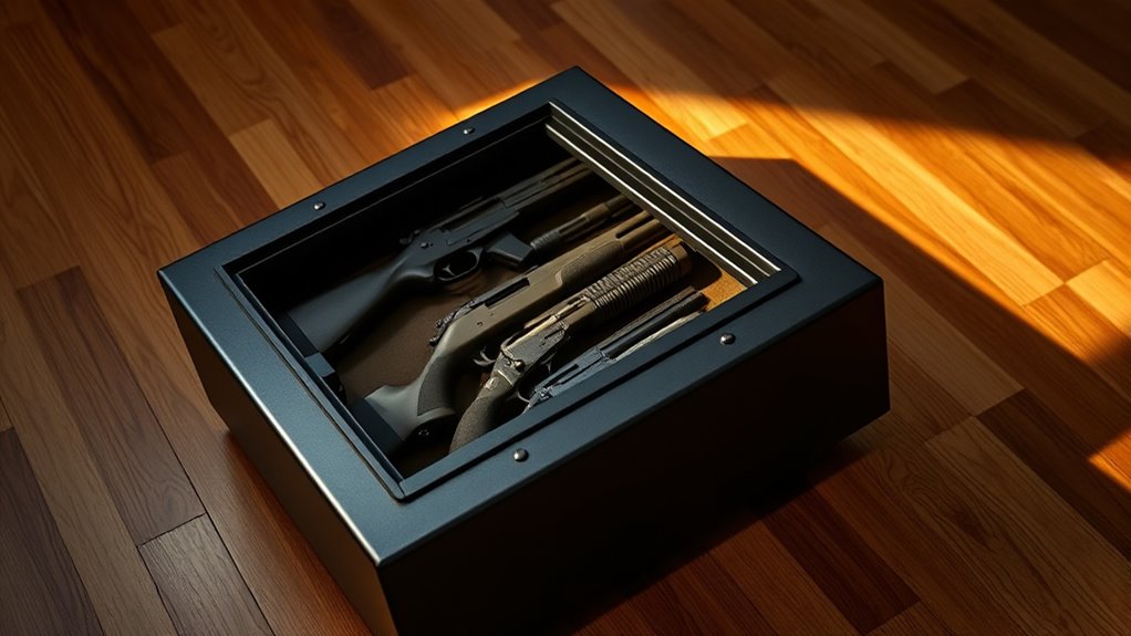 laying down a gun safe