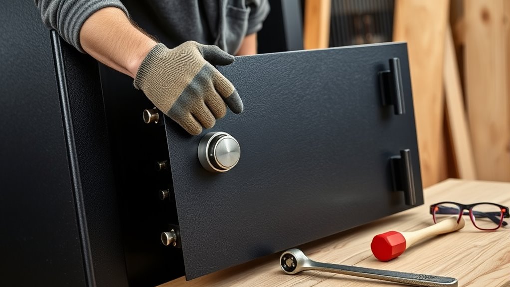 How to Safely Remove Your Gun Safe Door 2 organized workspace and tools
