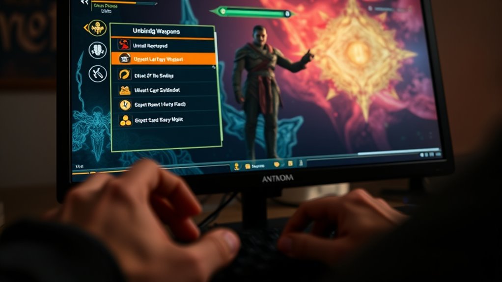 weapon binds streamline combat